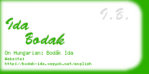 ida bodak business card